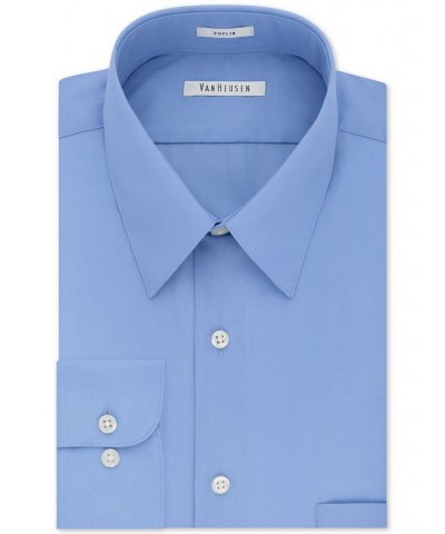 Men's Classic-Fit Point Collar Poplin Dress Shirt Cameo Blue $14.51 Dress Shirts