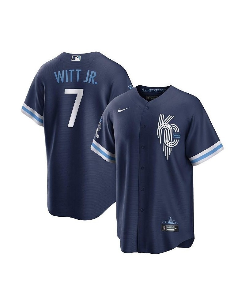 Men's Bobby Witt Jr. Navy Kansas City Royals 2022 City Connect Replica Player Jersey $70.70 Jersey