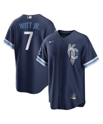 Men's Bobby Witt Jr. Navy Kansas City Royals 2022 City Connect Replica Player Jersey $70.70 Jersey