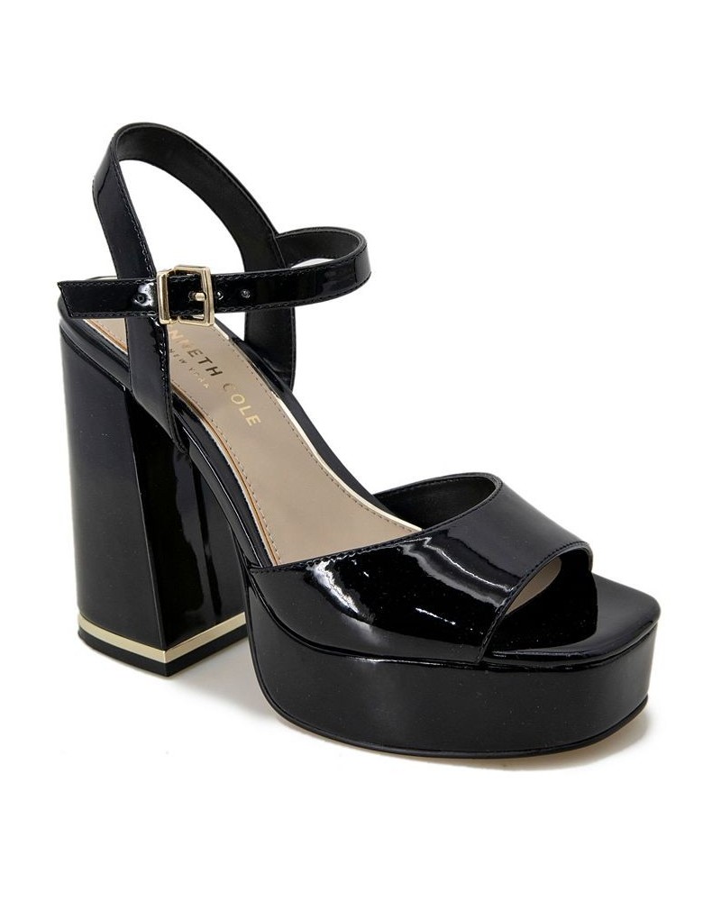 Women's Dolly Platform Sandals Black $64.07 Shoes