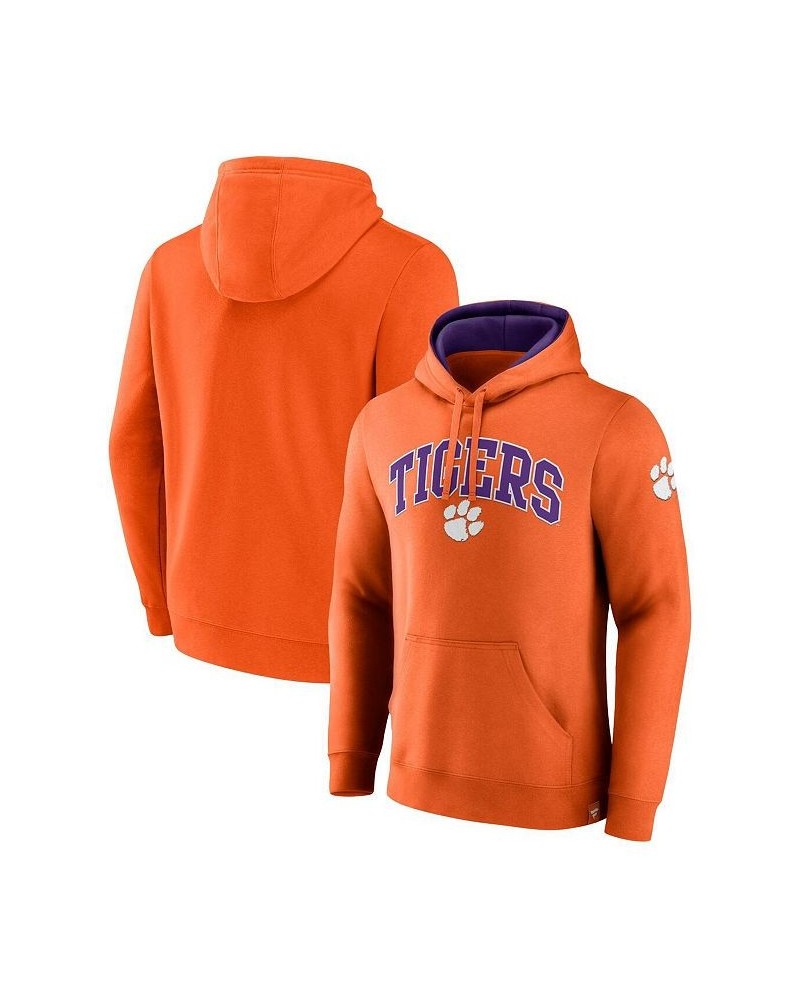 Men's Branded Orange Clemson Tigers Arch & Logo Tackle Twill Pullover Hoodie $25.20 Sweatshirt