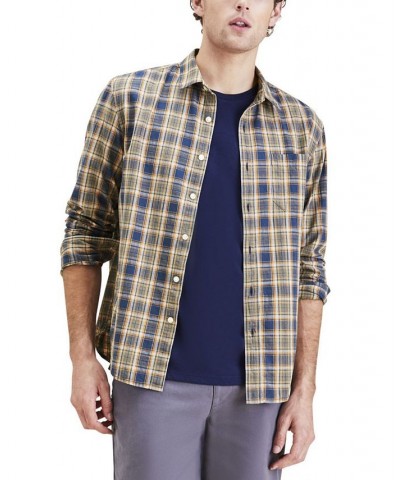 Men's Casual Plaid Woven Shirt Blue $20.00 Shirts