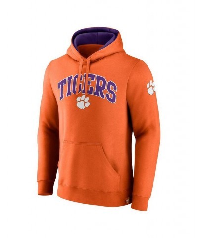 Men's Branded Orange Clemson Tigers Arch & Logo Tackle Twill Pullover Hoodie $25.20 Sweatshirt