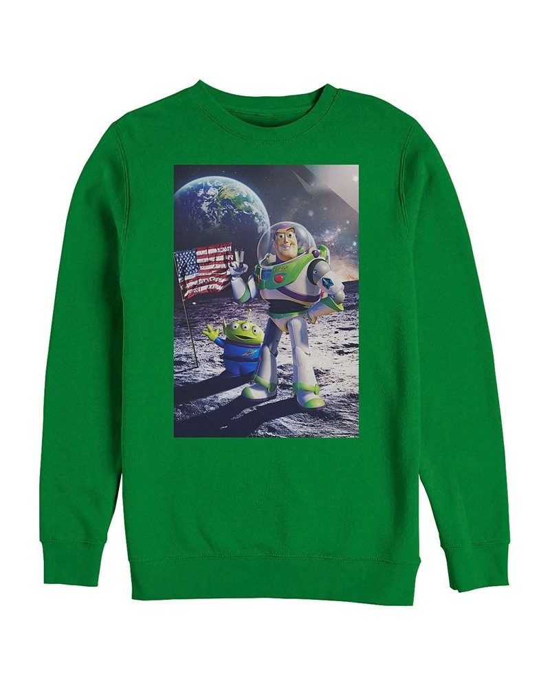 Disney Men's Toy Story Buzz Moon Landing, Crewneck Fleece Green $28.04 Sweatshirt