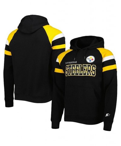 Men's Black Pittsburgh Steelers Draft Fleece Raglan Pullover Hoodie $45.00 Sweatshirt