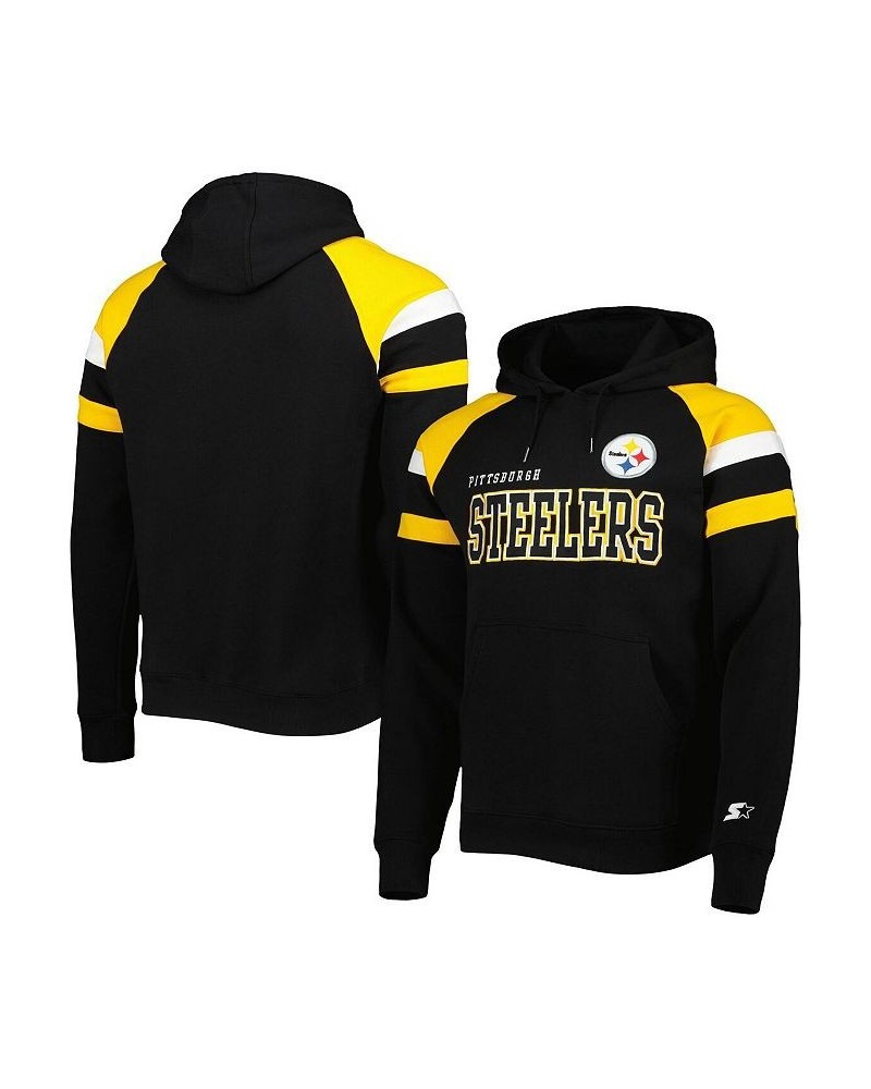 Men's Black Pittsburgh Steelers Draft Fleece Raglan Pullover Hoodie $45.00 Sweatshirt