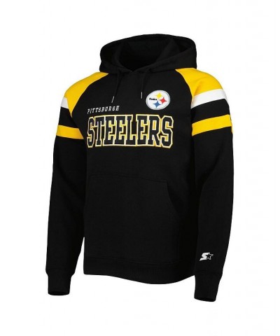 Men's Black Pittsburgh Steelers Draft Fleece Raglan Pullover Hoodie $45.00 Sweatshirt