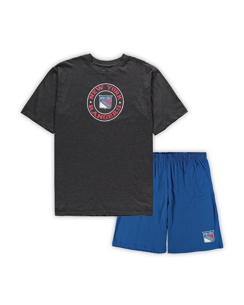 Men's Blue, Heathered Charcoal New York Rangers Big and Tall T-shirt and Shorts Sleep Set $29.76 Pajama