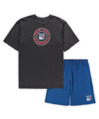 Men's Blue, Heathered Charcoal New York Rangers Big and Tall T-shirt and Shorts Sleep Set $29.76 Pajama