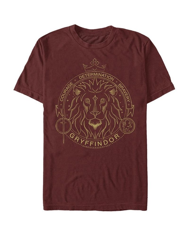 Men's Gryffindor Symbol Short Sleeve Crew T-shirt Cardinal $19.94 T-Shirts