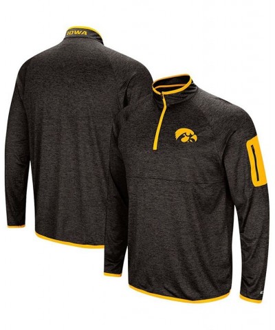 Men's Black Iowa Hawkeyes Amnesia Quarter-Zip Pullover Jacket $25.30 Sweatshirt