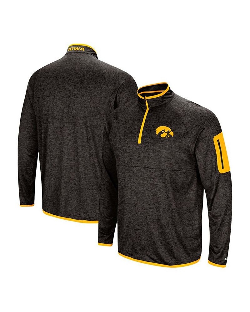 Men's Black Iowa Hawkeyes Amnesia Quarter-Zip Pullover Jacket $25.30 Sweatshirt