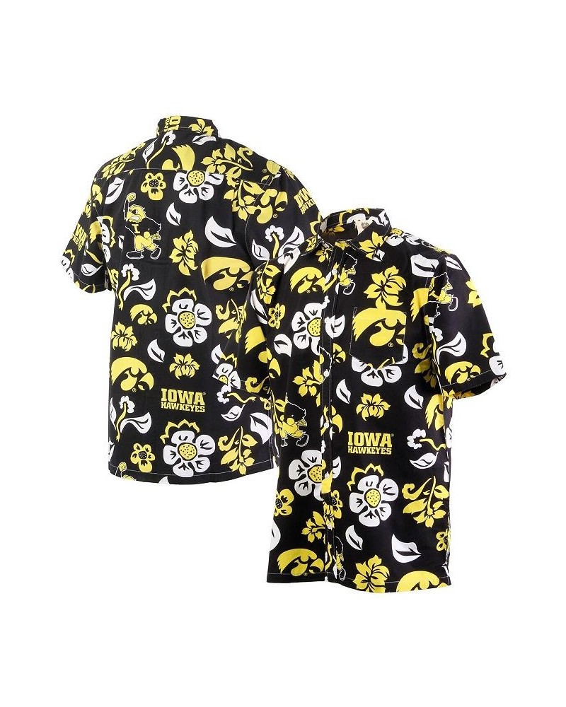 Men's Black Iowa Hawkeyes Floral Button-Up Shirt $30.80 Shirts