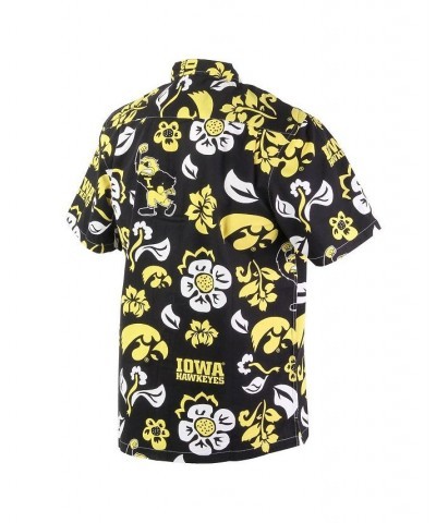 Men's Black Iowa Hawkeyes Floral Button-Up Shirt $30.80 Shirts