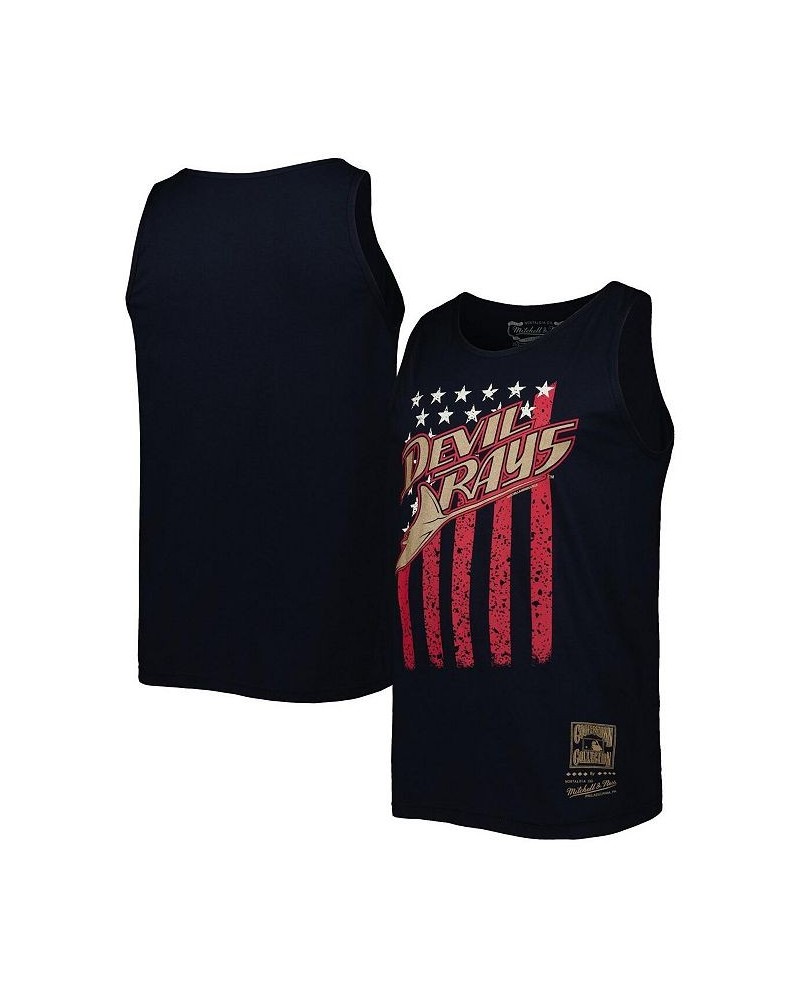 Men's Navy Tampa Bay Rays Cooperstown Collection Stars and Stripes Tank Top $18.01 T-Shirts