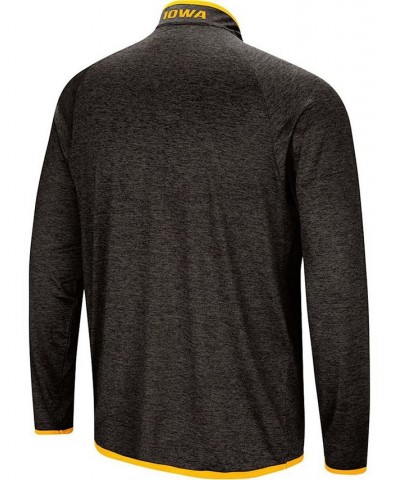 Men's Black Iowa Hawkeyes Amnesia Quarter-Zip Pullover Jacket $25.30 Sweatshirt