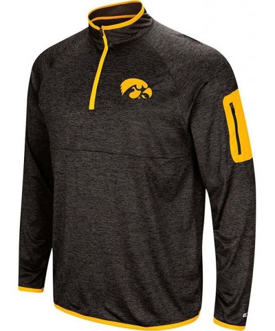 Men's Black Iowa Hawkeyes Amnesia Quarter-Zip Pullover Jacket $25.30 Sweatshirt