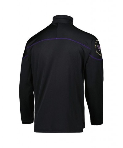 Men's Black Washington Huskies AEROREADY Knit Quarter-Snap Jacket $40.80 Jackets