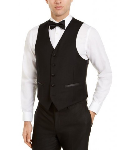 Men's Classic-Fit Black Tuxedo Vest Black $32.46 Suits