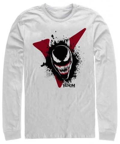 Marvel Men's Venom Big Face V Logo, Long Sleeve T-shirt White $17.20 T-Shirts