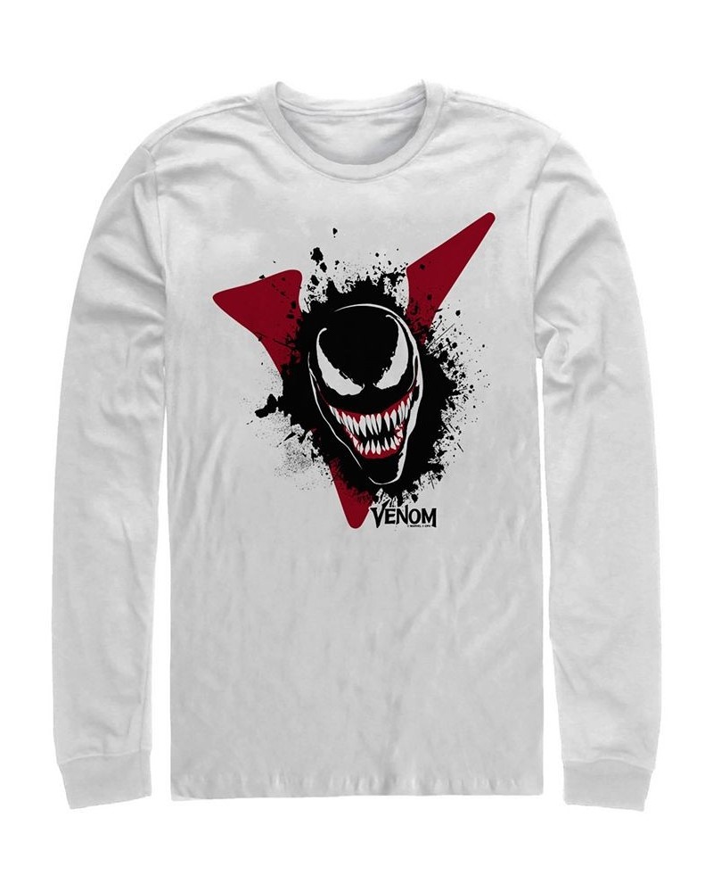 Marvel Men's Venom Big Face V Logo, Long Sleeve T-shirt White $17.20 T-Shirts