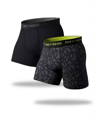 Men's Super Fit Boxer Briefs, Pack of 2 Black $14.35 Underwear