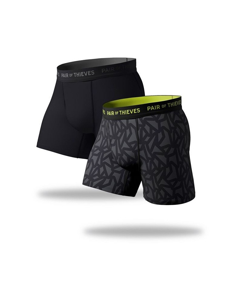 Men's Super Fit Boxer Briefs, Pack of 2 Black $14.35 Underwear