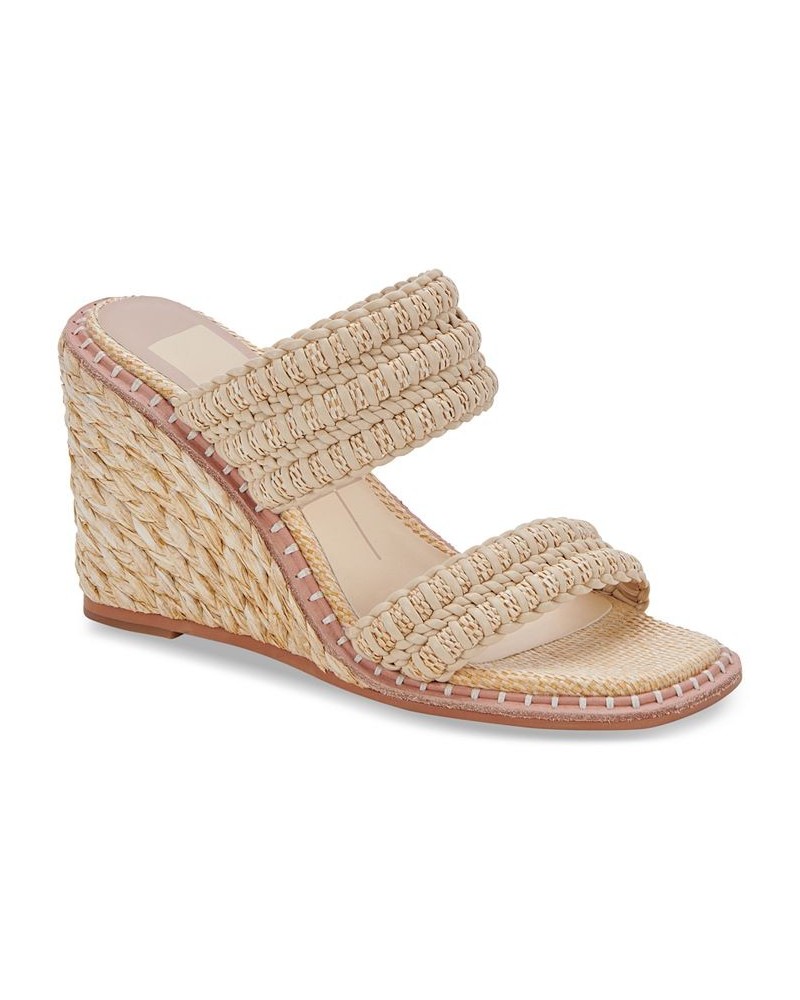 Women's Abigal Woven Espadrille Wedge Sandals Tan/Beige $74.80 Shoes