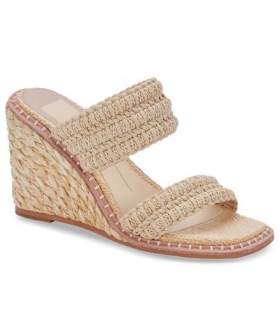 Women's Abigal Woven Espadrille Wedge Sandals Tan/Beige $74.80 Shoes