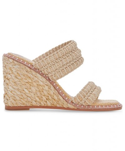 Women's Abigal Woven Espadrille Wedge Sandals Tan/Beige $74.80 Shoes