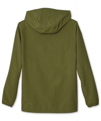 Men's Ripstop Anorak Pullover Drawstring Hoodie Green $24.01 Jackets