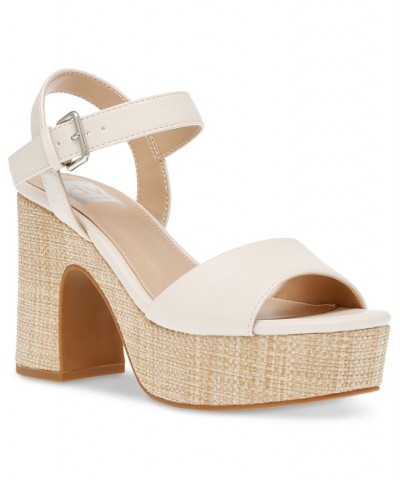 Women's Mod Two-Piece Ankle-Strap Platform Sandals Ivory/Cream $31.50 Shoes