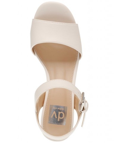 Women's Mod Two-Piece Ankle-Strap Platform Sandals Ivory/Cream $31.50 Shoes