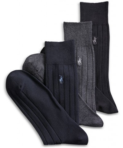 3-Pack Cotton Rib Extended Size Casual Men's Socks Black/Charcoal/Navy $21.60 Socks