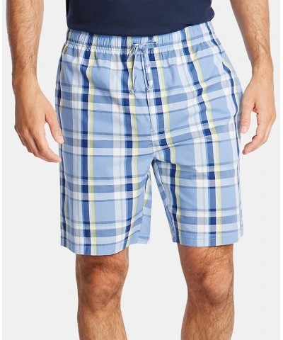 Men's Cotton Plaid Pajama Shorts Blue $11.99 Pajama