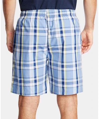 Men's Cotton Plaid Pajama Shorts Blue $11.99 Pajama