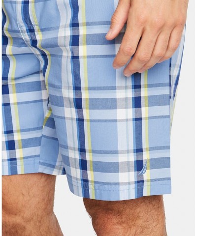 Men's Cotton Plaid Pajama Shorts Blue $11.99 Pajama