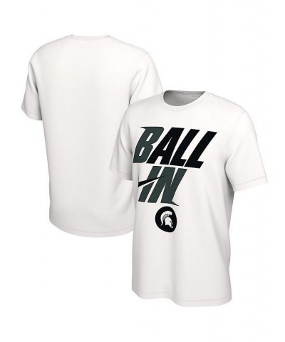 Men's White Michigan State Spartans Ball In Bench T-shirt $22.79 T-Shirts