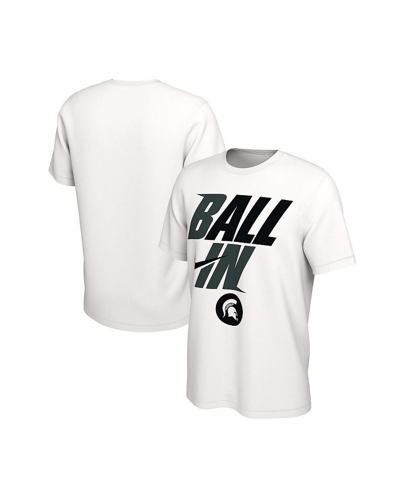 Men's White Michigan State Spartans Ball In Bench T-shirt $22.79 T-Shirts