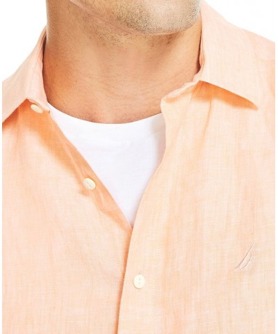 Men's Classic-Fit Long-Sleeve Button-Up Solid Linen Shirt PD08 $30.96 Shirts