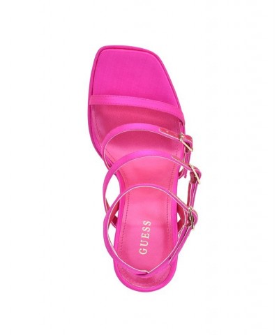 Women's Yenna Multi Strappy Platform Dress Sandals Pink $52.89 Shoes