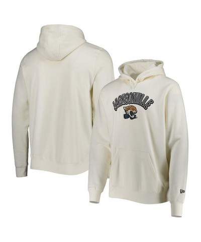 Men's Cream Jacksonville Jaguars Sideline Chrome Pullover Hoodie $36.17 Sweatshirt