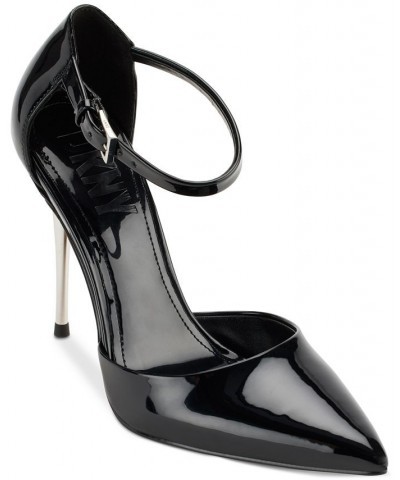 Women's Veata Ankle-Strap Pointed-Toe Pumps Black $61.09 Shoes