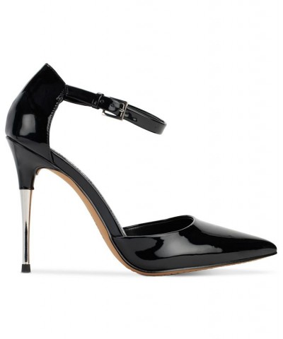 Women's Veata Ankle-Strap Pointed-Toe Pumps Black $61.09 Shoes