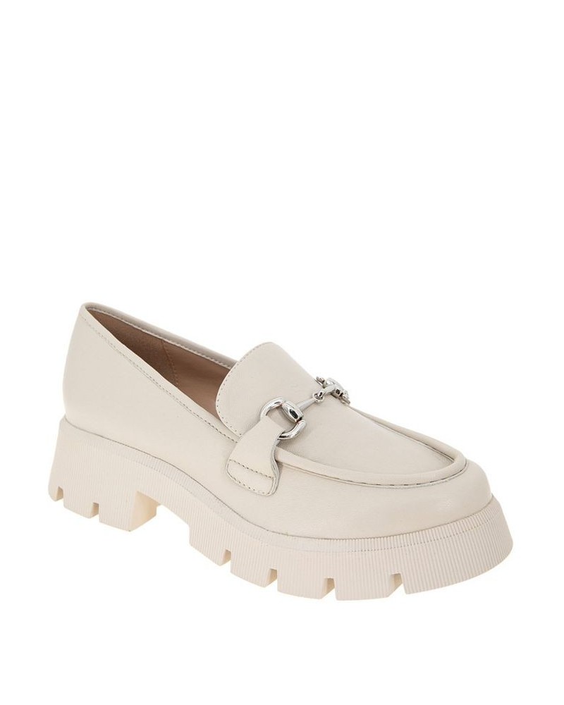 Women's Raylin Platform Loafer Stone Leather $65.33 Shoes