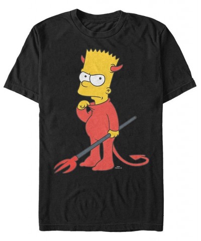 Men's The Simpsons Devil Bart Short Sleeves T-shirt Black $14.00 T-Shirts