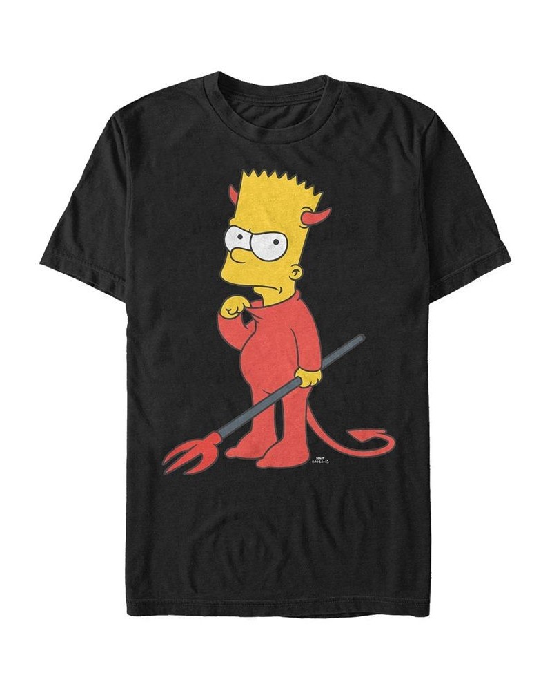 Men's The Simpsons Devil Bart Short Sleeves T-shirt Black $14.00 T-Shirts