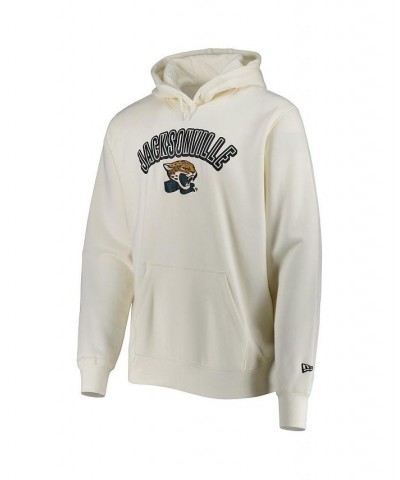 Men's Cream Jacksonville Jaguars Sideline Chrome Pullover Hoodie $36.17 Sweatshirt