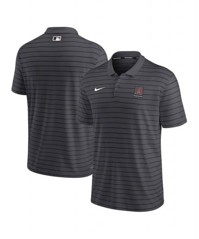 Men's Anthracite Arizona Diamondbacks Authentic Collection Striped Performance Pique Polo Shirt $39.74 Polo Shirts