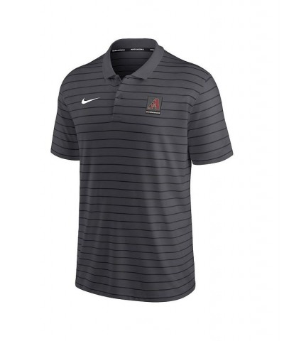 Men's Anthracite Arizona Diamondbacks Authentic Collection Striped Performance Pique Polo Shirt $39.74 Polo Shirts